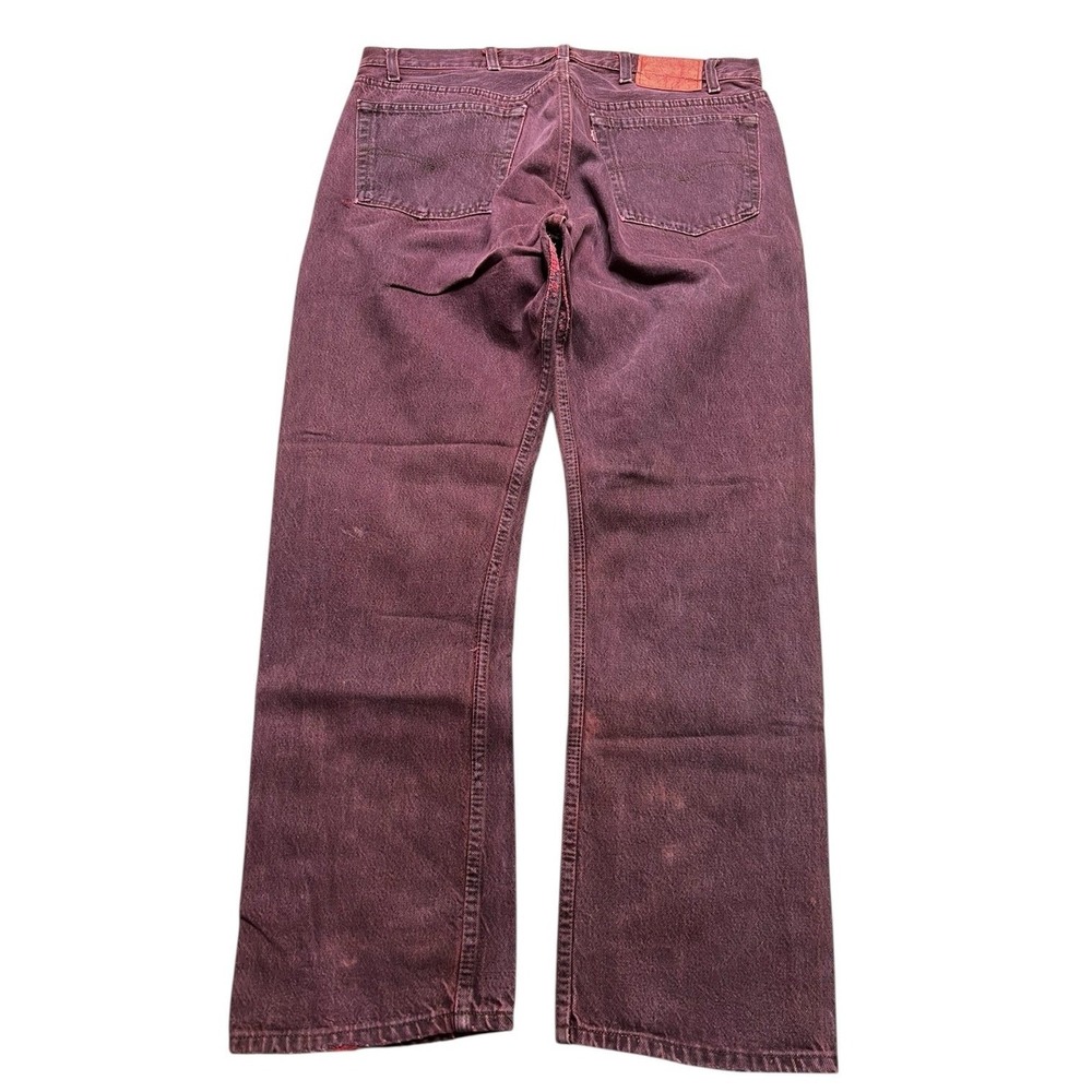 Levi's 501 Jeans Mens 37x29.5‎ Burgundy Vintage 80s Straight Leg Button Fly